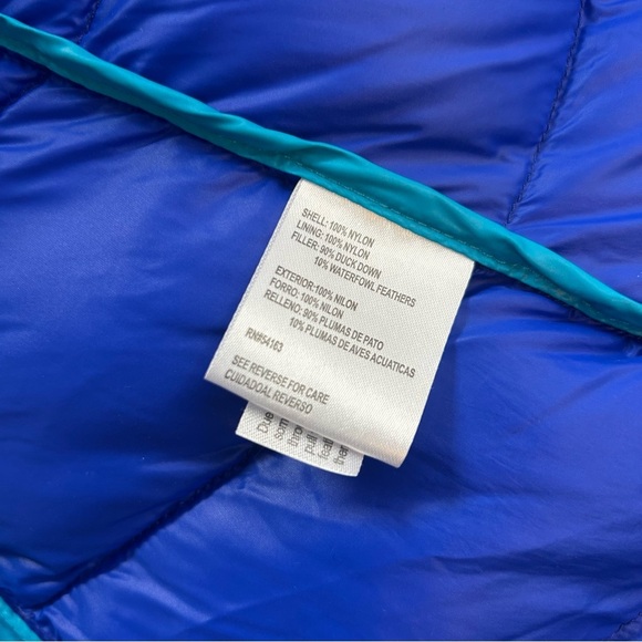 Calvin Klein Packable Lightweight Royal Blue Premium Down Feather Jacket Large - Picture 10 of 12
